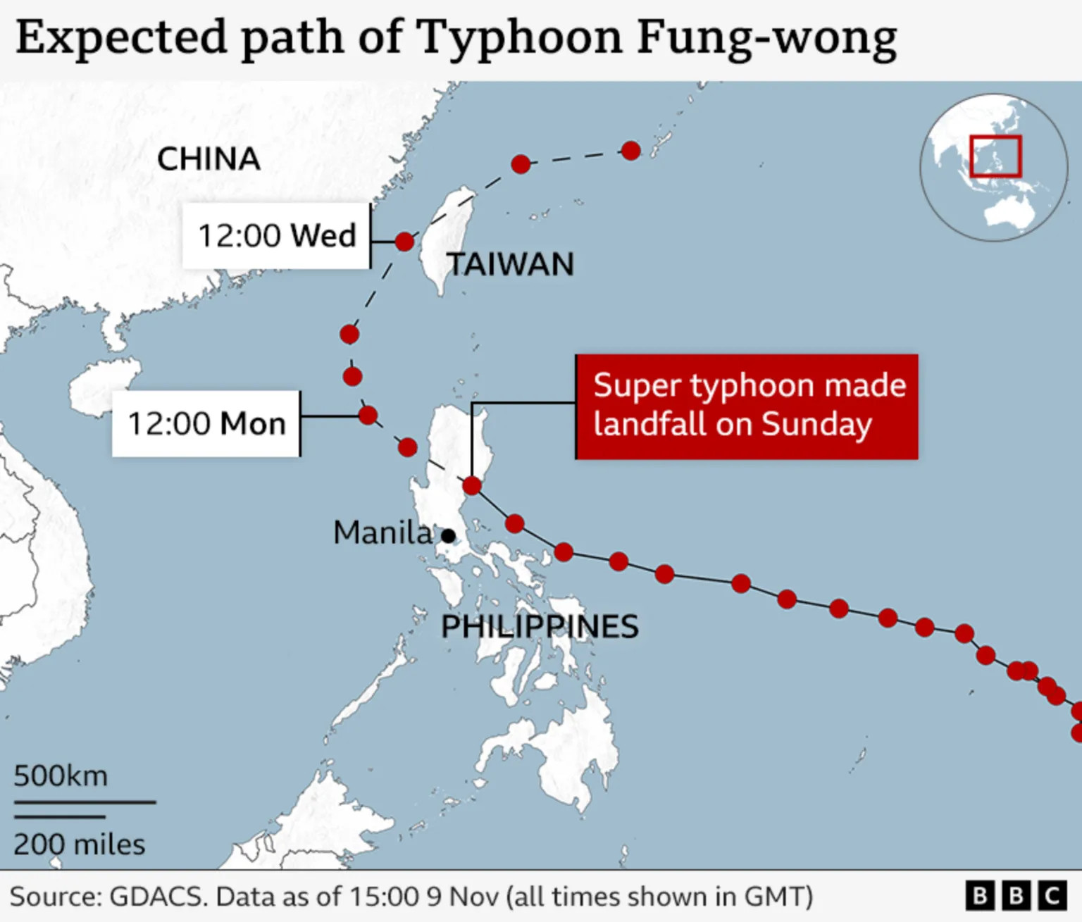 Typhoon Fung-wong weakens over South China Sea after Philippines landfall leaves two dead