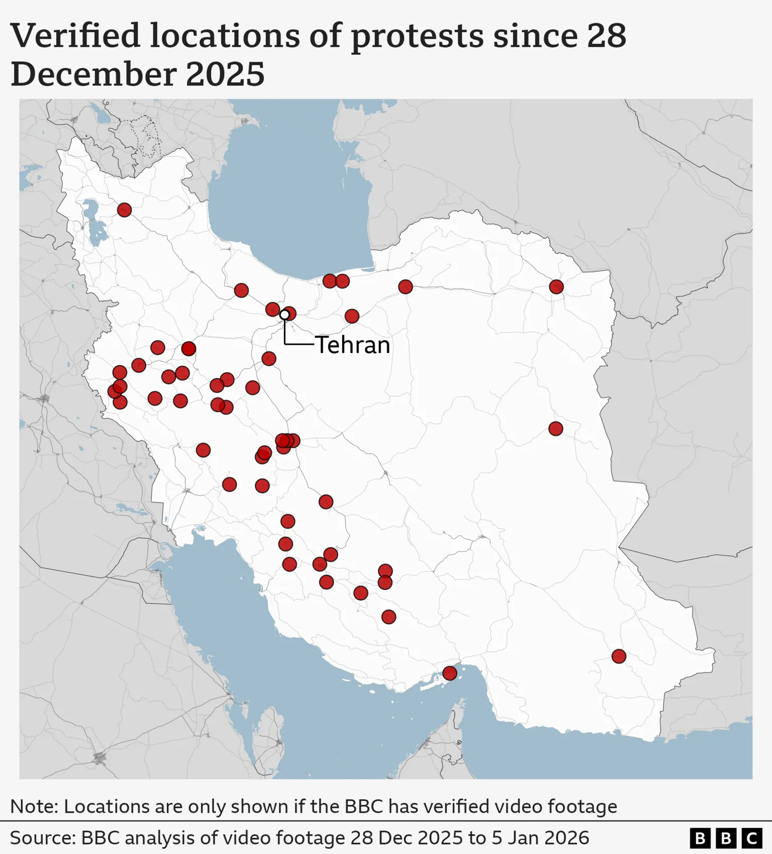 Iran protests enter 11th day as clashes kill dozens and spread nationwide