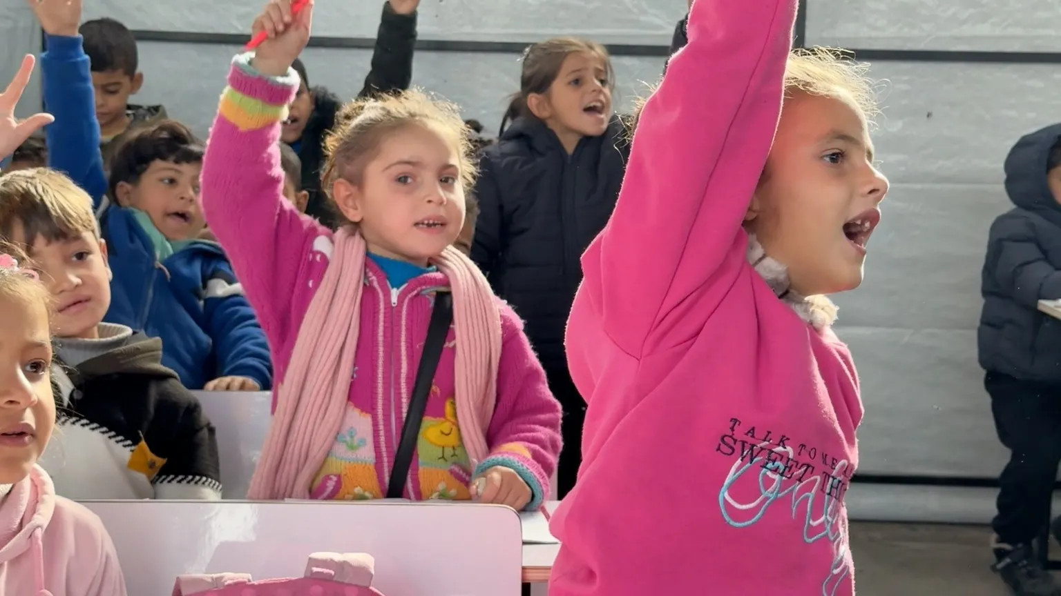 Gaza children return to makeshift classrooms after two-year war hiatus