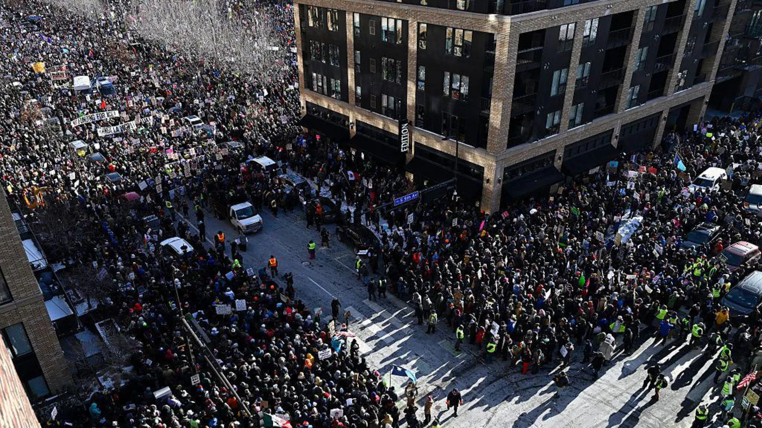 Minnesota businesses shutter as thousands protest ICE crackdown in freezing temperatures