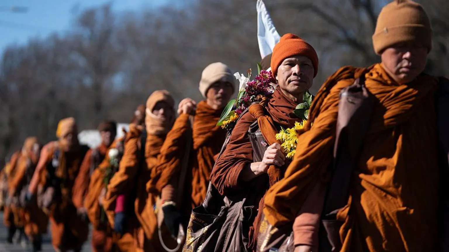 Buddhist monks conclude 2,000-mile peace walk from Texas to Washington DC