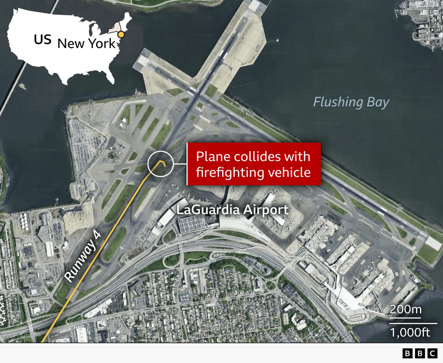 Two pilots killed as Air Canada jet collides with fire truck at LaGuardia Airport