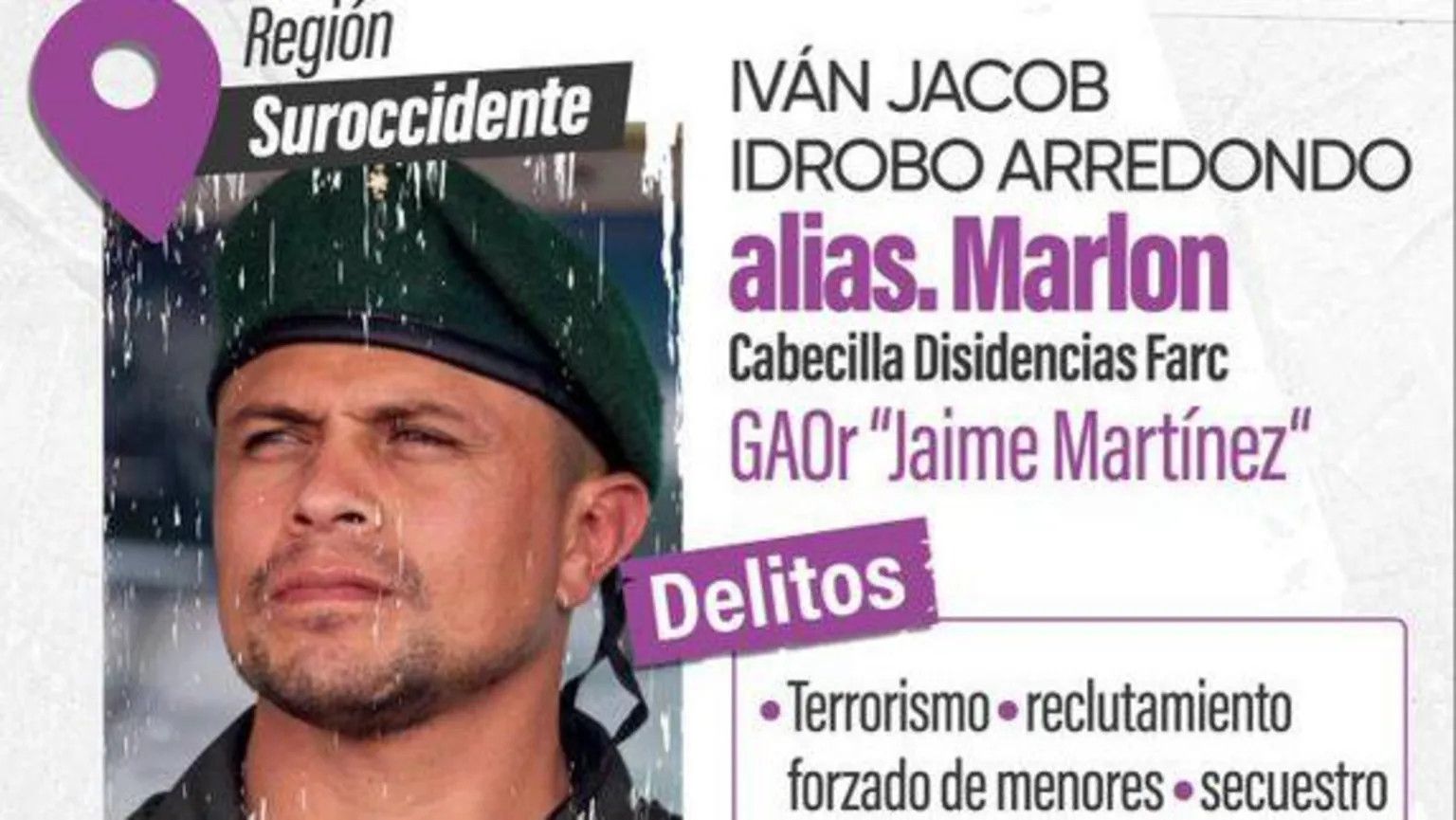 Colombia offers $1.4m reward for rebel leader behind deadly highway attack