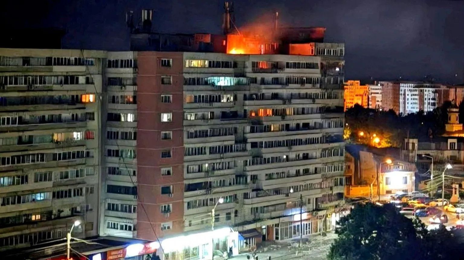Russian drone strike injures two in Romanian apartment fire