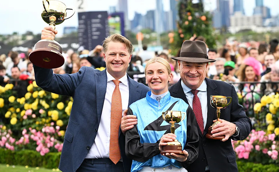 Jamie Melham becomes second woman to win Melbourne Cup with Half Yours