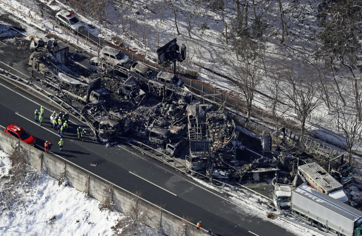 Deadly 50-vehicle pile-up on icy Japan highway leaves two dead, 26 injured